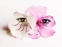 Tibouchina flower and face